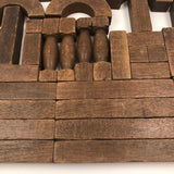 Beautiful Old Solid Wood Architectural Building Blocks Set
