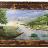 Marvelous Oil on Board Triple Portrait, with Logan Drake, Founder of Silver Beach Amusement Park