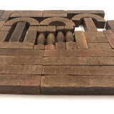 Beautiful Old Solid Wood Architectural Building Blocks Set