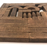 Beautiful Old Solid Wood Architectural Building Blocks Set