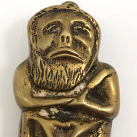 Brass Impish Bearded Man Door Knocker