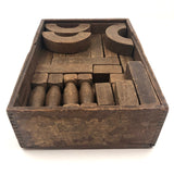 Beautiful Old Solid Wood Architectural Building Blocks Set