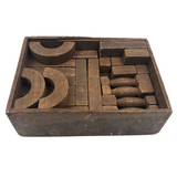 Beautiful Old Solid Wood Architectural Building Blocks Set