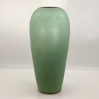 Stunning Tall Matte Green Glazed Arts and Crafts Pottery Vase