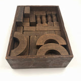 Beautiful Old Solid Wood Architectural Building Blocks Set