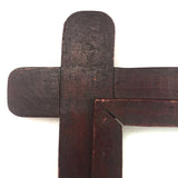 Sweet Old Wooden Frame with Rounded Corners and Dark Red Stain