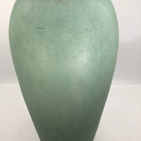 Stunning Tall Matte Green Glazed Arts and Crafts Pottery Vase