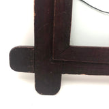 Sweet Old Wooden Frame with Rounded Corners and Dark Red Stain