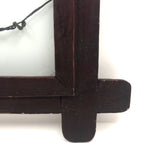 Sweet Old Wooden Frame with Rounded Corners and Dark Red Stain