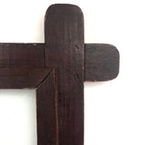 Sweet Old Wooden Frame with Rounded Corners and Dark Red Stain