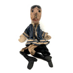 Marvelous Antique Puppet with Carved, Painted Wooden Head on Post