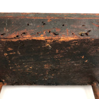 19th c. Primitive Cricket Stool with Old Paint and Lots of Nails