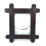 Sweet Old Wooden Frame with Rounded Corners and Dark Red Stain