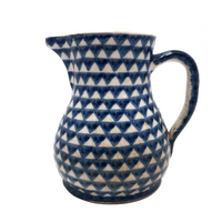 Blue and White Hand-painted Antique German Stoneware Milk Pitcher
