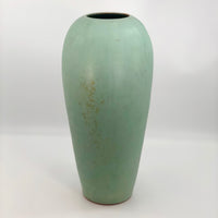 Stunning Tall Matte Green Glazed Arts and Crafts Pottery Vase