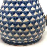 Blue and White Hand-painted Antique German Stoneware Milk Pitcher