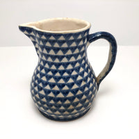 Blue and White Hand-painted Antique German Stoneware Milk Pitcher