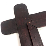 Sweet Old Wooden Frame with Rounded Corners and Dark Red Stain