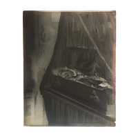 Antique Post Mortem Glass Plate Negative with Baby and Mother