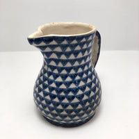 Blue and White Hand-painted Antique German Stoneware Milk Pitcher