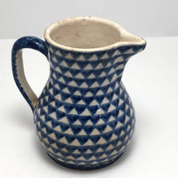 Blue and White Hand-painted Antique German Stoneware Milk Pitcher