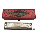 M. Hohner 1920s German "Super Chromonica" Harmonica in Original Box, Key of G