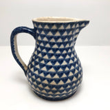 Blue and White Hand-painted Antique German Stoneware Milk Pitcher