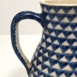 Blue and White Hand-painted Antique German Stoneware Milk Pitcher