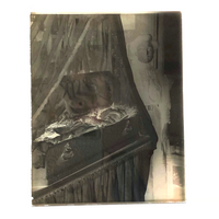 Antique Post Mortem Glass Plate Negative with Baby and Mother