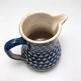 Blue and White Hand-painted Antique German Stoneware Milk Pitcher