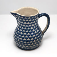 Blue and White Hand-painted Antique German Stoneware Milk Pitcher