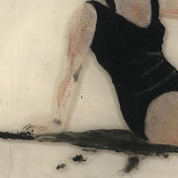 Reverse Glass Painted Folk Art Bathing Beauty!