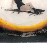 Reverse Glass Painted Folk Art Bathing Beauty!