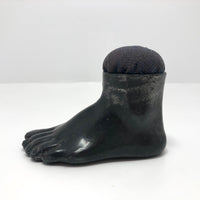 Curious Foot Shaped Old Metal Pin Cushion