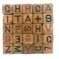 Rare, Unusual Early Rubber Alphabet Blocks