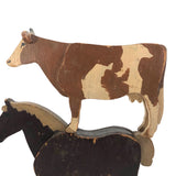 Old Painted Wooden Horse and Cow!