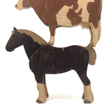 Old Painted Wooden Horse and Cow!