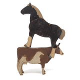 Old Painted Wooden Horse and Cow!