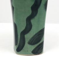 Green on Green Post-Modern Pottery Tumbler or Vase by Andrew Martin