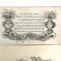 Early Victorian Etched and (Many) Hand-colored Calling Cards - Set of 19