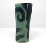 Green on Green Post-Modern Pottery Tumbler or Vase by Andrew Martin