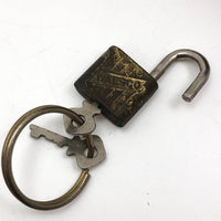 Leather Mid-Century Piggy Bank with Lock and Keys