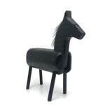 Wonderful Old Black Painted Folk Art Horse with Moveable Head