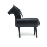 Wonderful Old Black Painted Folk Art Horse with Moveable Head
