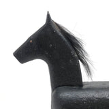 Wonderful Old Black Painted Folk Art Horse with Moveable Head