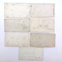 Early Victorian Etched and (Many) Hand-colored Calling Cards - Set of 19