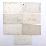 Early Victorian Etched and (Many) Hand-colored Calling Cards - Set of 19
