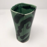 Green on Green Post-Modern Pottery Tumbler or Vase by Andrew Martin