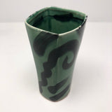 Green on Green Post-Modern Pottery Tumbler or Vase by Andrew Martin