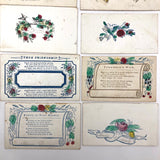 Early Victorian Etched and (Many) Hand-colored Calling Cards - Set of 19